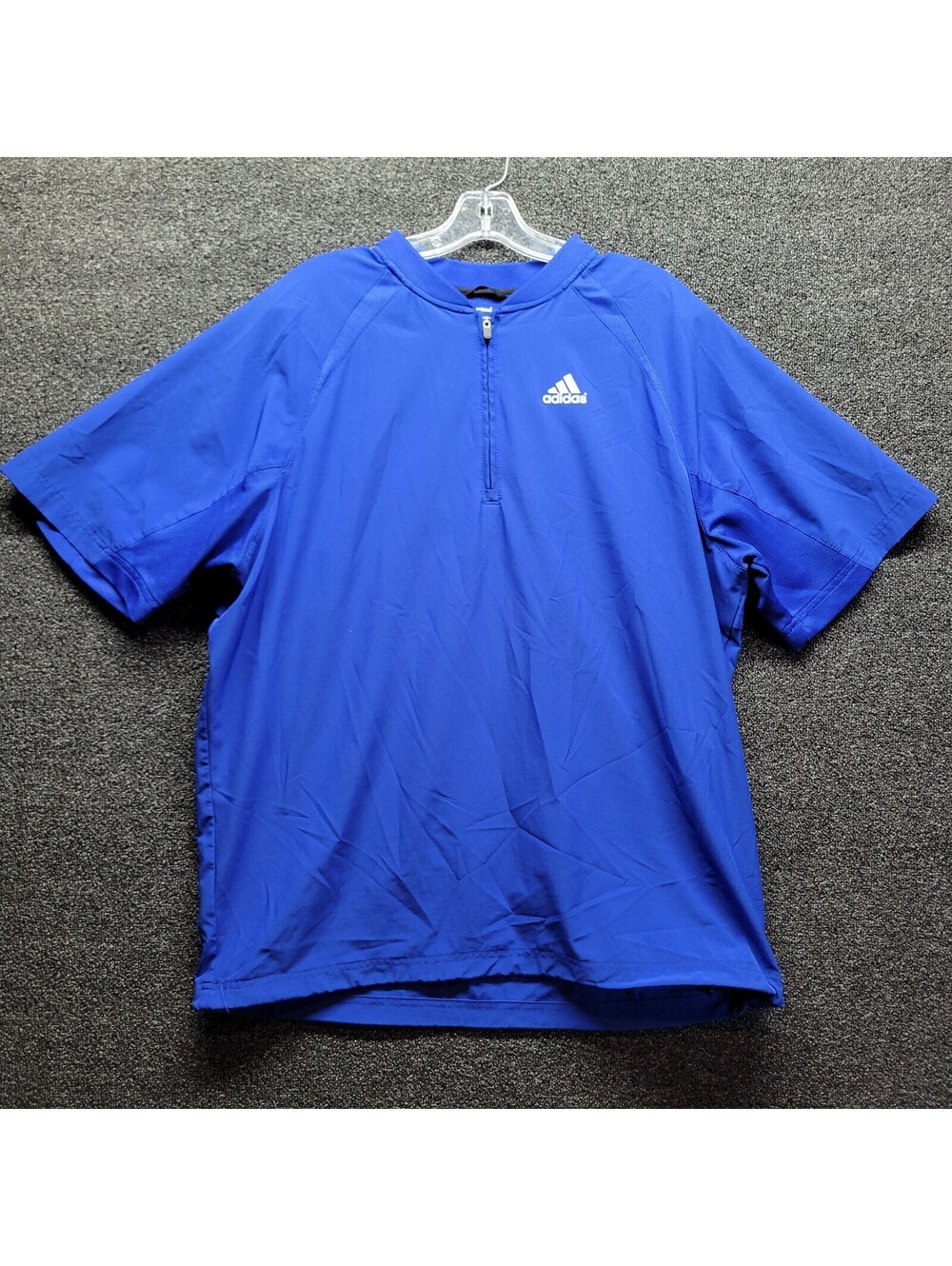 Adidas Men's Sz M T-Shirt Climalite Zip Knit 6703A Collegiate Royal